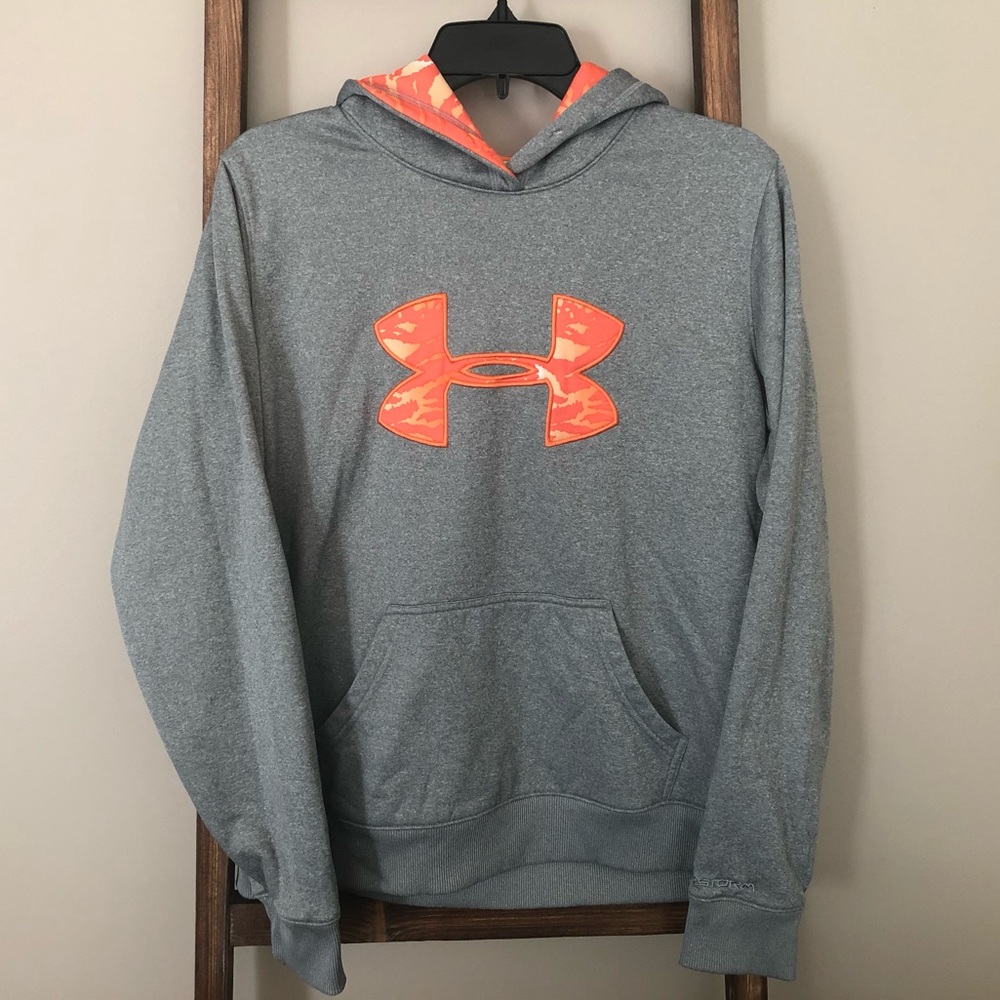 Under Armour Grey Sweatshirt w/ Orange Camouflage